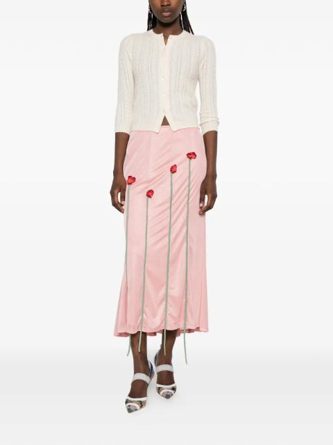 Moschino floral-appliqué midi skirt - Pink - zdjęcie produktu nr 2