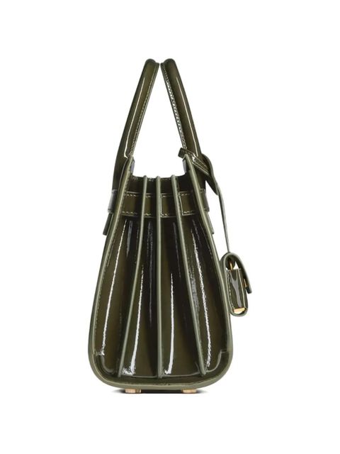 Saint Laurent mini Sac De Jour padlock-tag tote bag - Green