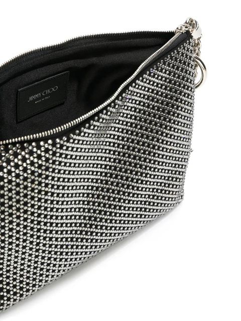 Jimmy Choo Callie crystal-embellished clutch bag - Black