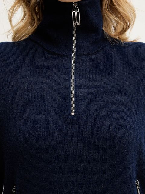 Victoria Beckham sweter wełniany damski kolor granatowy 1126KJU006866A