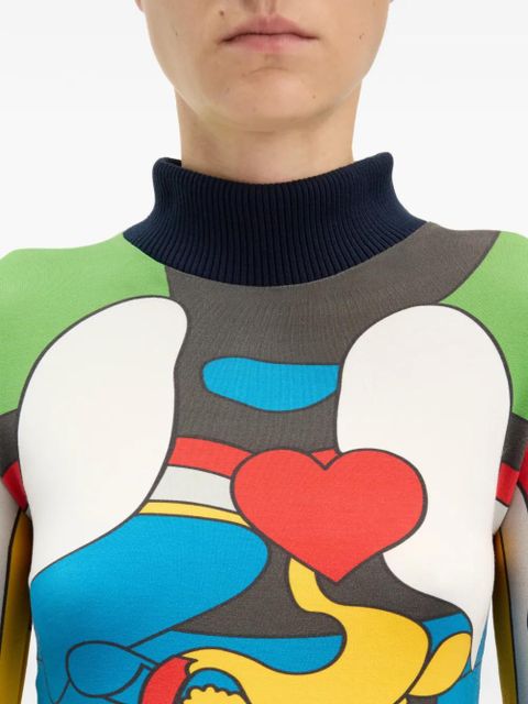 Jean Paul Gaultier body map print long-sleeved top - Grey