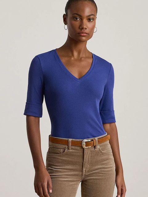 Lauren Ralph Lauren t-shirt bawełniany damski kolor niebieski 200815843 - zdjęcie produktu nr 1