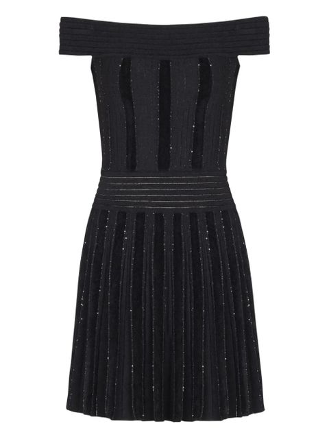 Balmain off-shoulder glittered dress - Black - zdjęcie produktu nr 1
