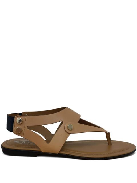 Tod's button leather sandals - Neutrals - zdjęcie produktu nr 1