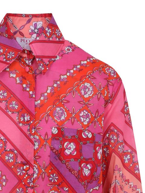 PUCCI floral-patchwork cotton shirt - Pink
