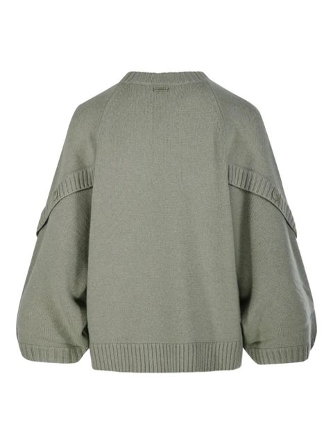 Max Mara button-cuff balloon-sleeve sweater - Green
