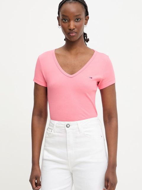 Tommy Jeans T-shirt damski bawełniany z elastanem - zdjęcie produktu nr 1