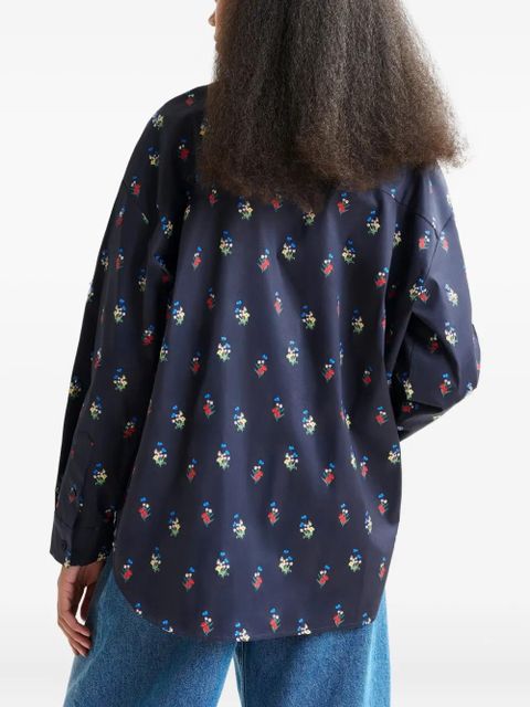 Essentiel Antwerp floral-print beaded shirt - Blue - zdjęcie produktu nr 2