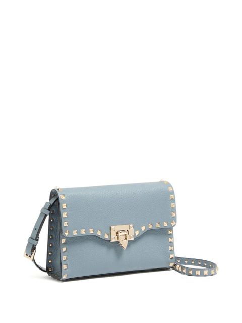 Valentino Garavani small Rockstud grained shoulder bag - Blue