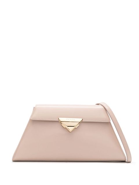 Prada triangle-logo leather shoulder bag - Pink - zdjęcie produktu nr 1
