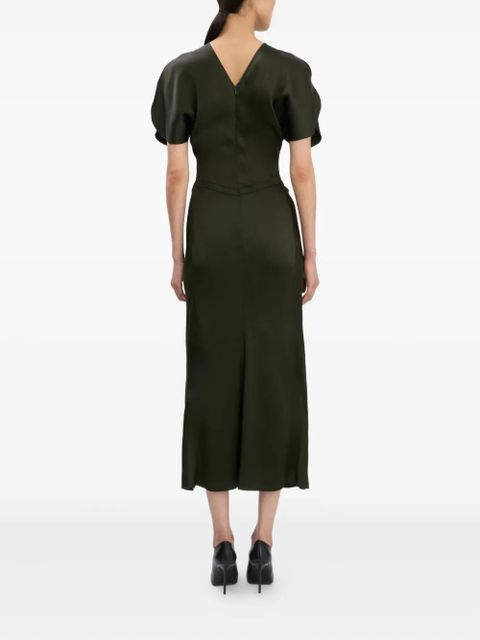 Victoria Beckham gathered-waist midi dress - Green