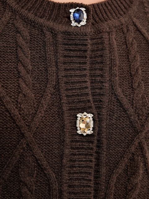 Liu Jo kardigan z dodatkiem wełny damski kolor brązowy ciepły MF5423 MS040