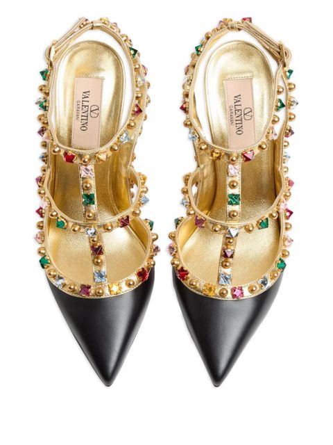 Valentino Garavani 100mm Rockstud embellished pumps - Black