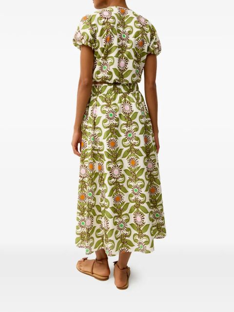 Marie Oliver Sasha floral-print skirt - Neutrals