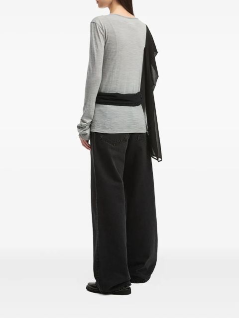MM6 Maison Margiela draped-panel long-sleeved top - Grey