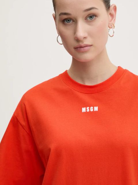 MSGM sukienka kolor czerwony maxi prosta 3841MDA83.257002