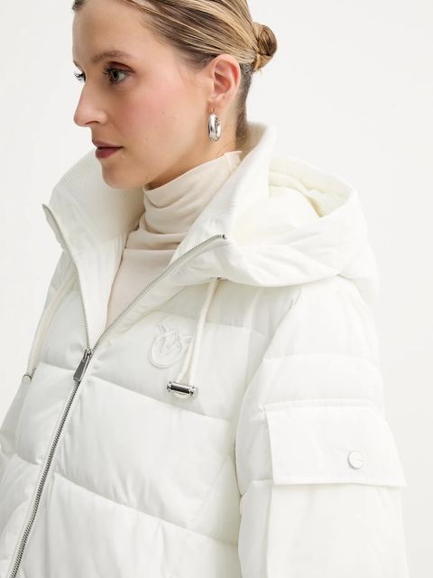 Pinko kurtka kolor biały zimowa 105384 A2PE