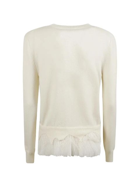 Alexander McQueen lace pleated sweater - Neutrals