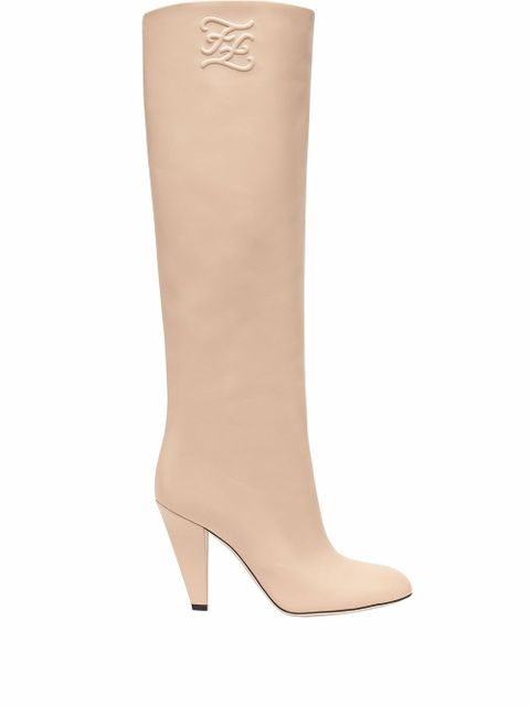 Fendi FF Karligraphy-motif boots - Pink - zdjęcie produktu nr 1