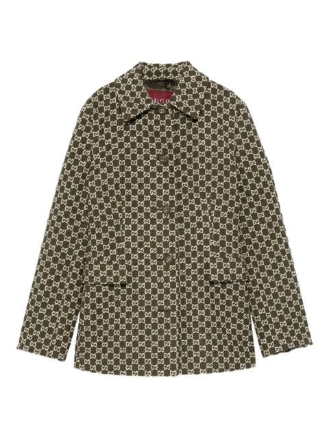 Gucci single-breasted collared tweed jacket - Green - zdjęcie produktu nr 1