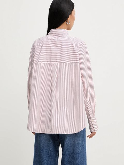 Marc O'Polo koszula bawełniana damska kolor biały relaxed z kołnierzykiem klasycznym 600081342009