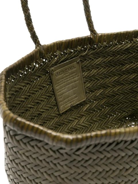 DRAGON DIFFUSION Small Bamboo Triple Jmp woven tote bag - Green