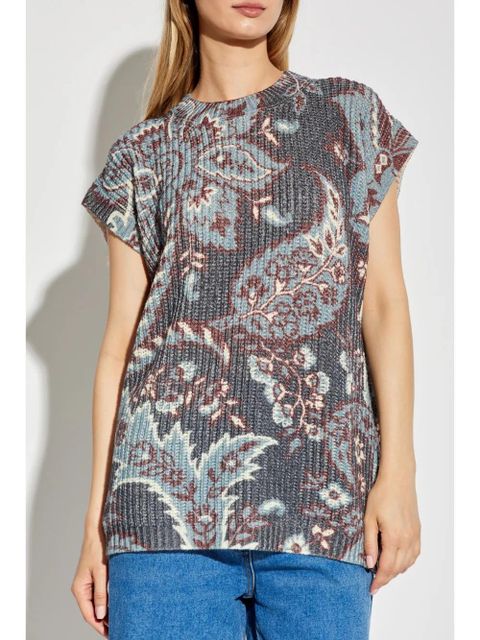ETRO paisley-print wool top - Grey