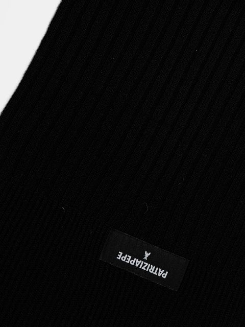 Patrizia Pepe szalik z dodatkiem wełny damski kolor czarny gładki 2F0110 K9O3A - zdjęcie produktu nr 2