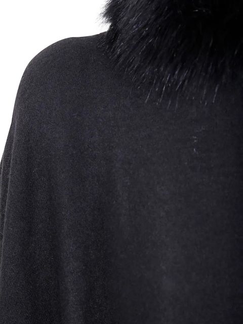 Lauren Ralph Lauren faux-fur trim cape coat - Black