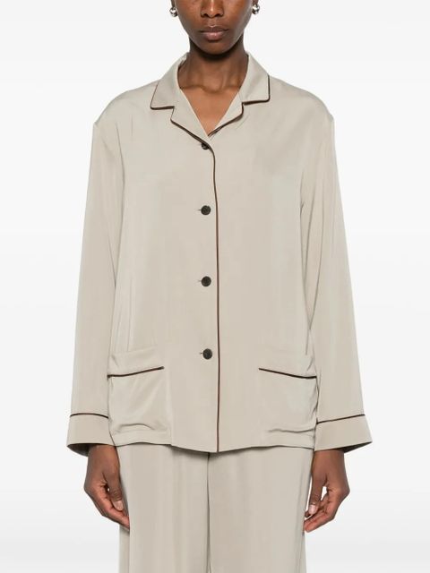 The Row contrast trim pocket shirt - Neutrals