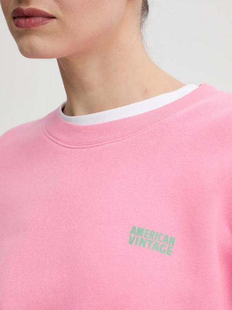 American Vintage bluza damska kolor różowy z nadrukiem IZU03AE25