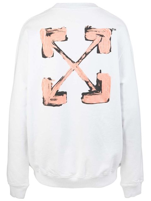 OFF-WHITE - Biała bluza z pastelowym logo na plecach