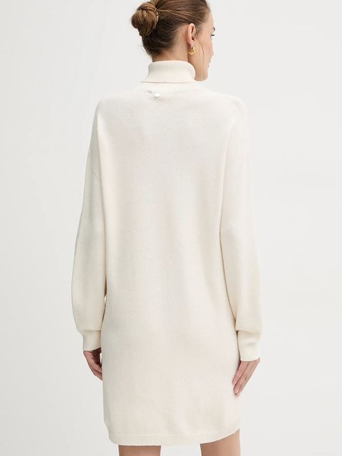 Liu Jo sukienka kolor biały mini oversize MF5484 MA27R