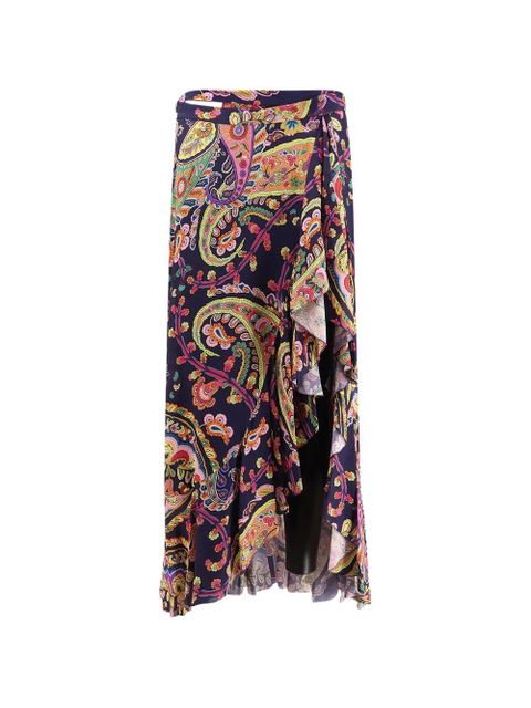 ETRO ruffled paisley skirt - Blue - zdjęcie produktu nr 1