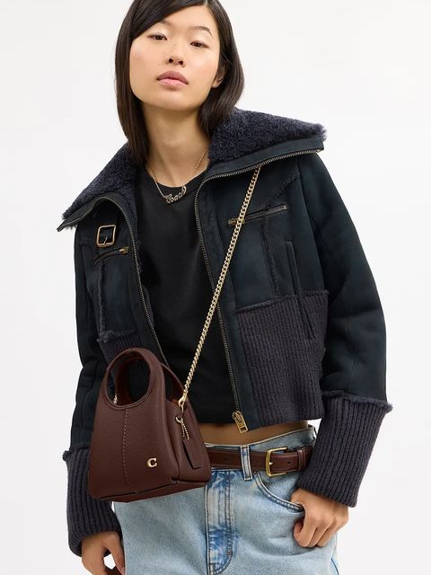 Coach torebka skórzana Lana 19 kolor brązowy CCY32