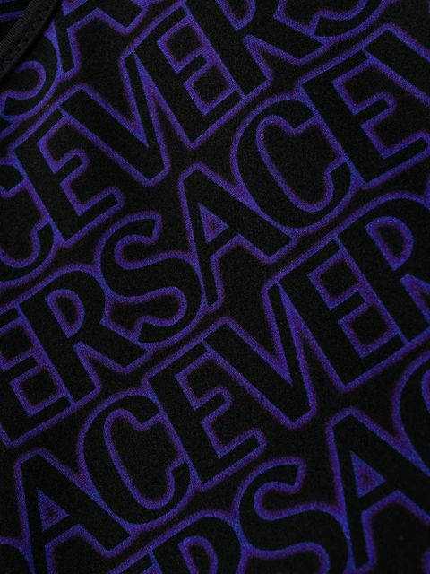 Versace logo-print low-back reversible swimsuit - Black
