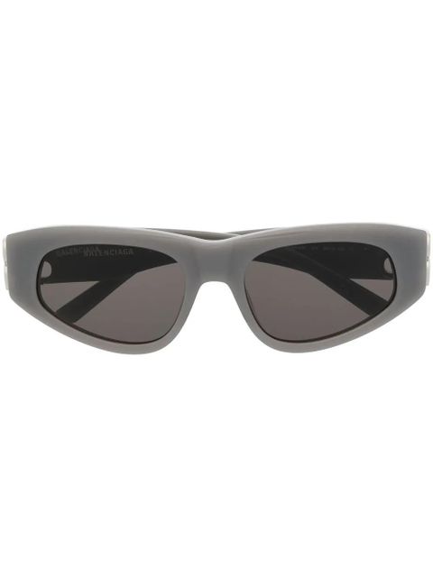 Balenciaga Eyewear logo-plaque biker sunglasses - Grey - zdjęcie produktu nr 1