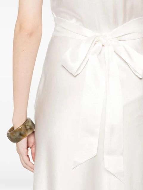 DÔEN Coraline lace V-neck midi dress - White