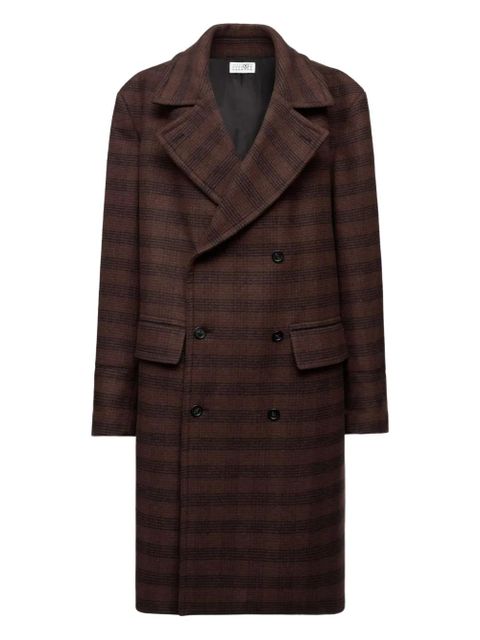 MM6 Maison Margiela checked double-breasted coat - Brown - zdjęcie produktu nr 1