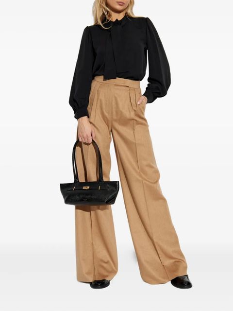 Max Mara tie-fastening puff-sleeve blouse - Black