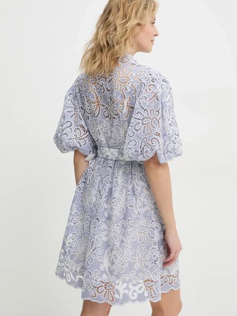 Answear.LAB sukienka kolor niebieski mini rozkloszowana