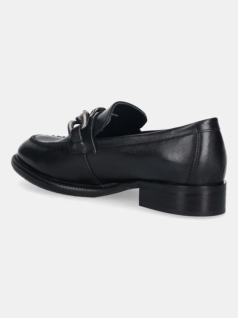 Answear.LAB mokasyny skórzane damskie kolor czarny na płaskim obcasie