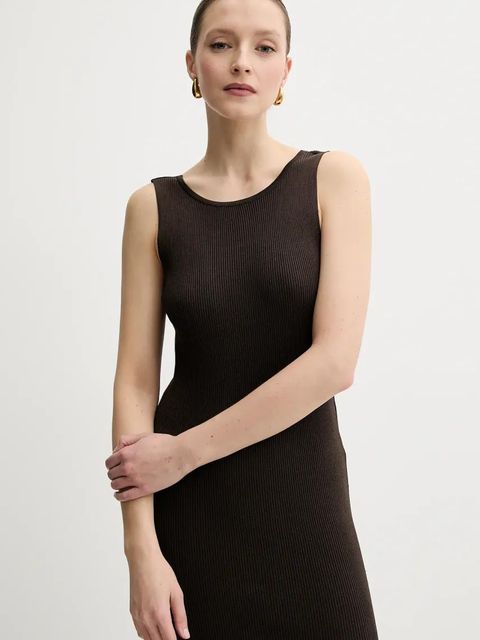 Guess sukienka JIULIA kolor brązowy maxi dopasowana W5GK47 Z3L10