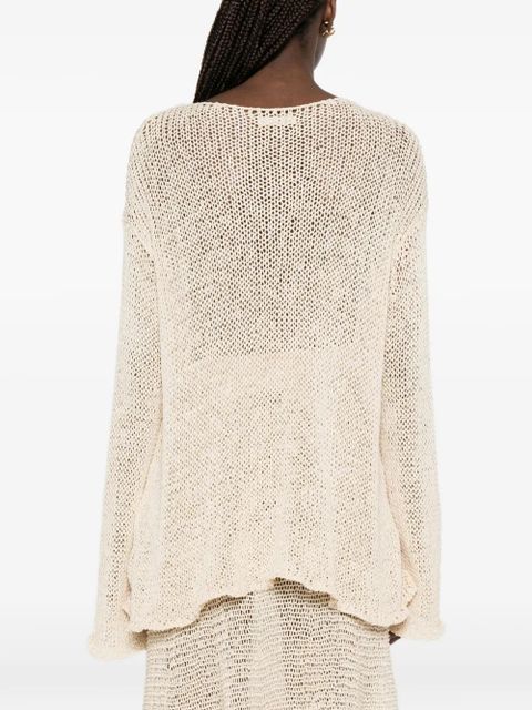 KHAITE Davet open-knit top - Brown