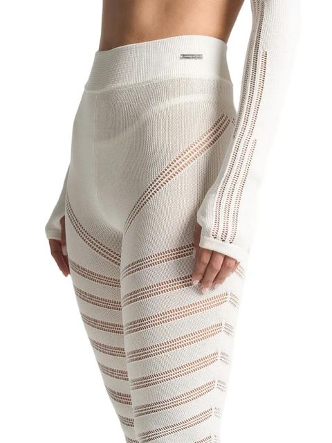 Manière De Voir knitted spiral contour leggings - White