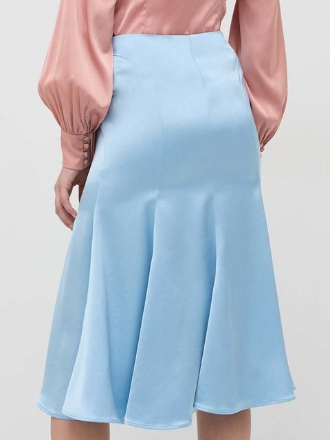 Trussardi spódnica kolor niebieski midi rozkloszowana