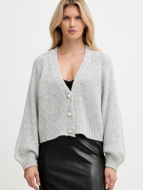 Haveone kardigan z domieszką wełny damski kolor szary lekki JIT-P021 - zdjęcie produktu nr 1