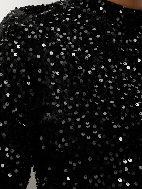 Answear.LAB body welurowe damska kolor czarny gładka