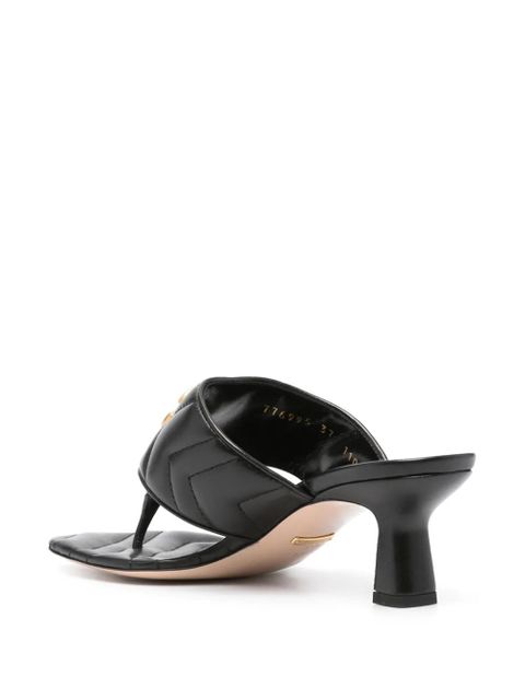 Gucci 60mm Double G leather sandals - Black