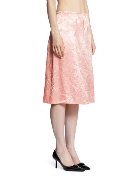 Prada wrinkled-effect satin skirt - Pink - zdjęcie produktu nr 2